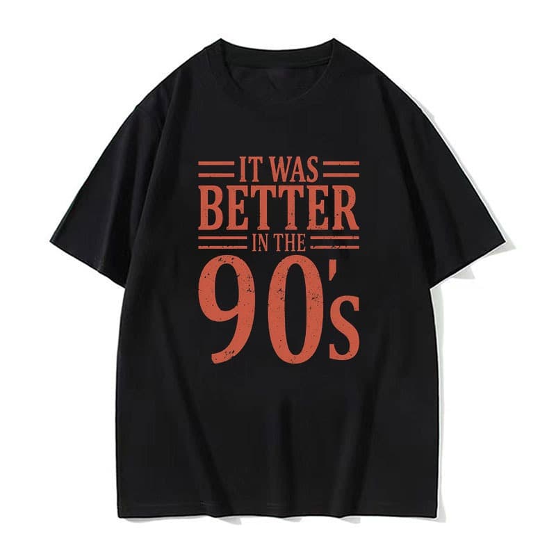 Nostalgic 90’s Letter Design Casual O‑Neck T‑Shirt 100% cotton printed top