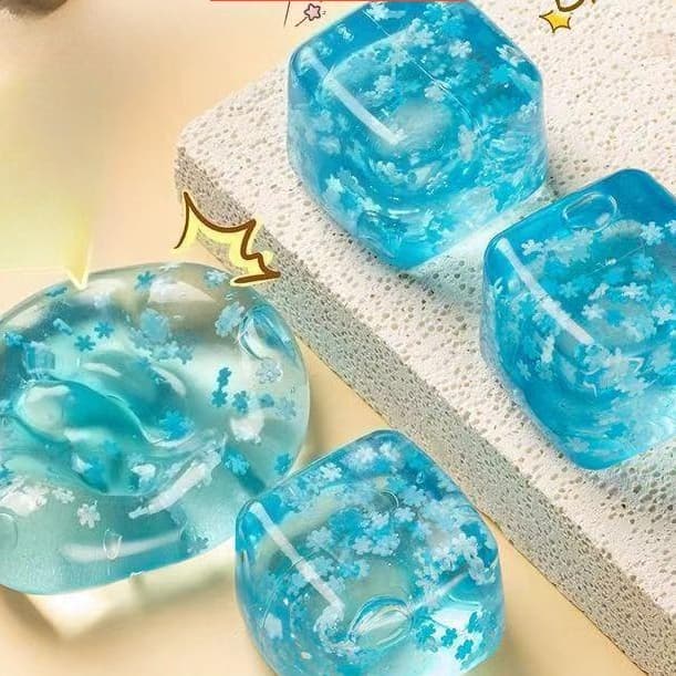 Cubo De Água Refrescante De Verão , Brinquedo De Borracha Macia Para Apertar E Descomprimir , Bloco De Floco De Neve