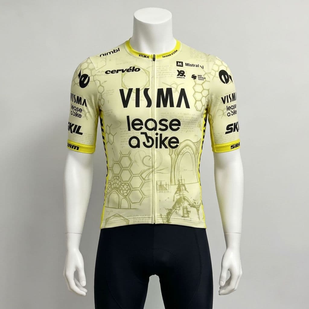 Camisa de Ciclismo Visma Lease a Bike TDF 2026 Réplica Manga Curta Respirável Secagem Rápida Ciclismo de Estrada