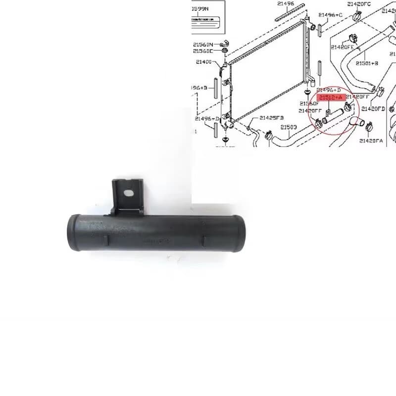 Tubo De Água PMC . 8 NISSAN TEANA J32 Motor VQ25 21537-JP00A-SUB Radiador J32