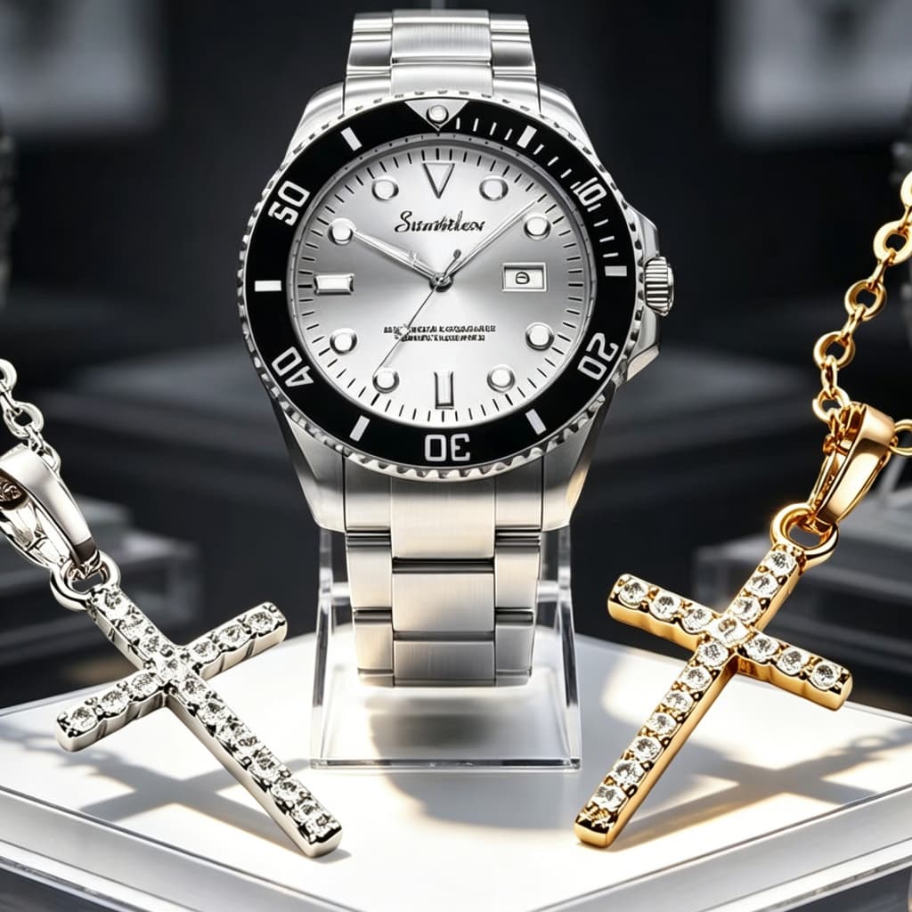 Relógio masculino premium quartzo aço inox à prova d’água Business Casual função data brilho noturno