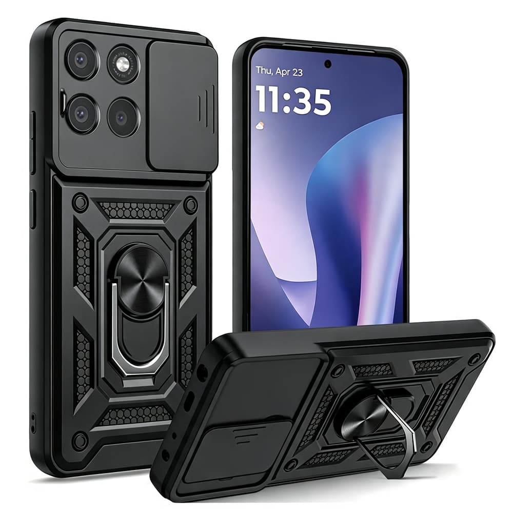 Caso de telefone rígido resistente à prova de choque com suporte Para Moto G37 G47 G57 G67 G77 G56 G86 G85 G55 G54 G84