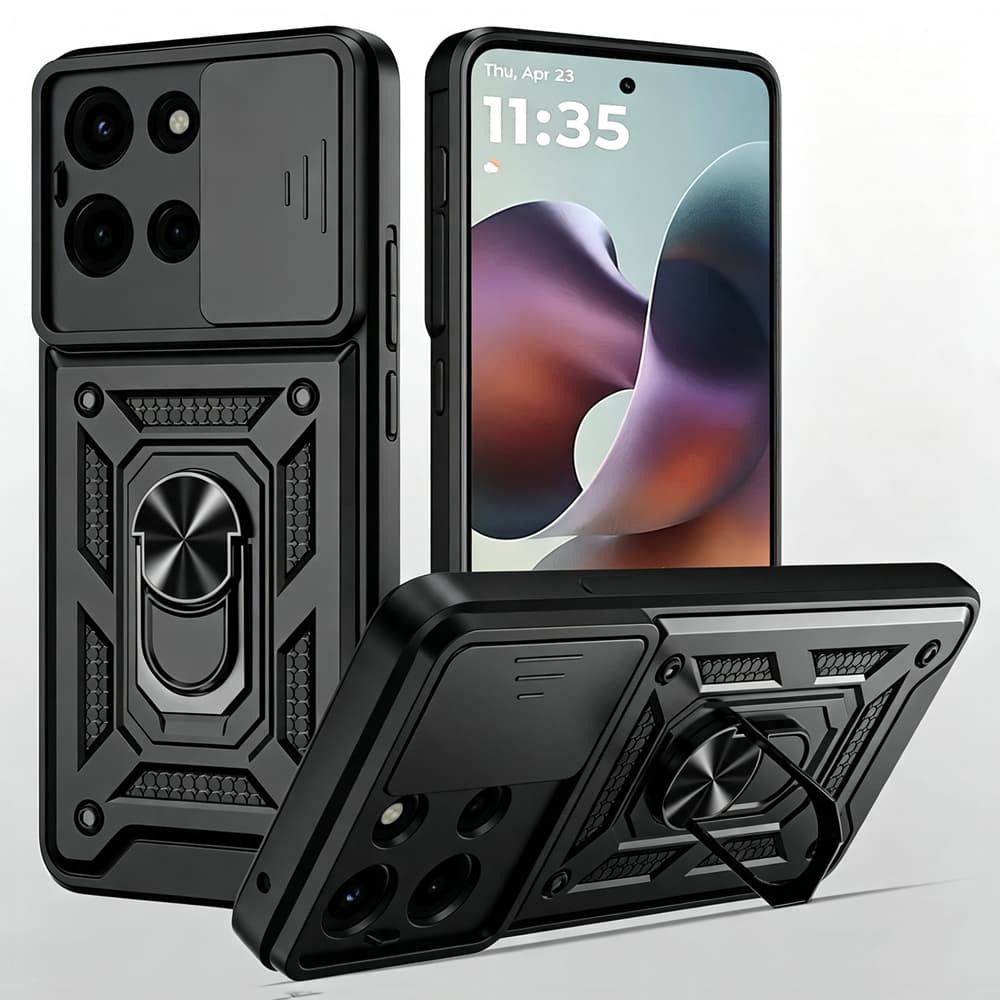 Caso de telefone rígido resistente à prova de choque com suporte Para Moto G37 G47 G57 G67 G77 G56 G86 G85 G55 G84 G54