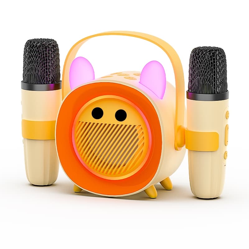 Alto-Falante De Karaokê Sem Fio Bluetooth Com Microfone Duplo Luz RGB Portátil Para Casa KTV
