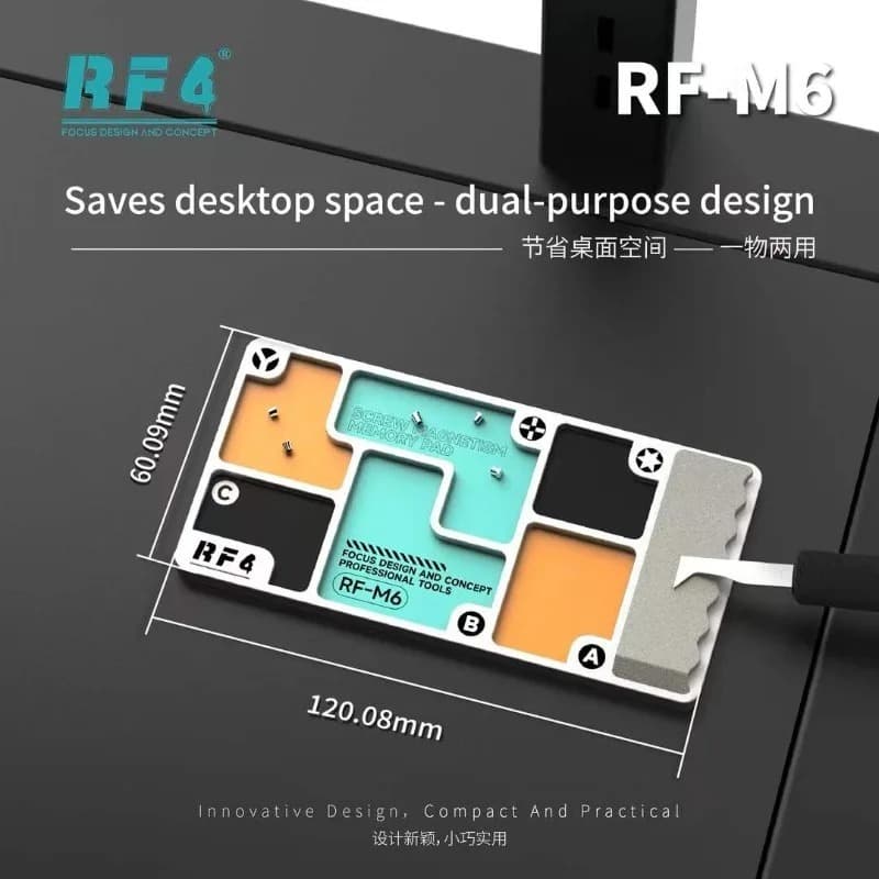 Bandeja De Armazenamento De Parafuso Magnético De Liga RF4 RF-M6 Almofada De Posicionamento Anti-Rolamento Para Telefone