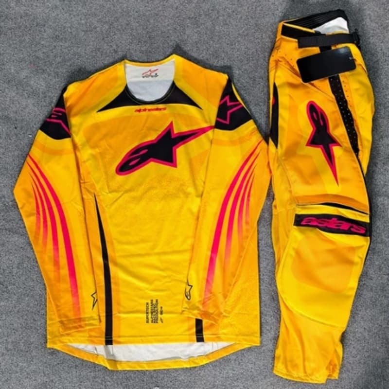 Conjunto De Engrenagens AFD Supertech Outdoor Combo Calças De Manga Comprida Para Mountain Bike E Motocross Alpinestars