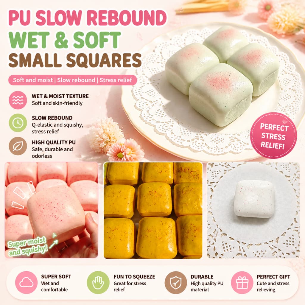 Squishy De Pão Torrado Quadrado Realista | Brinquedo Macio E Cremoso Para Alívio Do Estresse Com Ascensão Lenta