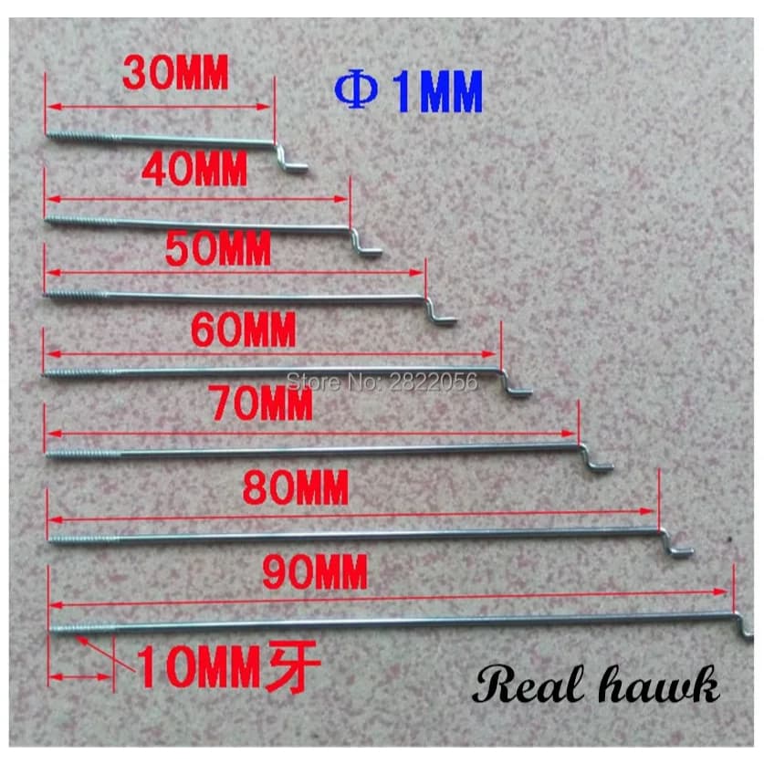 10 Pçs Tipo Z D1.0mm Com Rosca push rod Fio De Aço Inoxidável pull pushrod Para rc Parte Puxar Biela