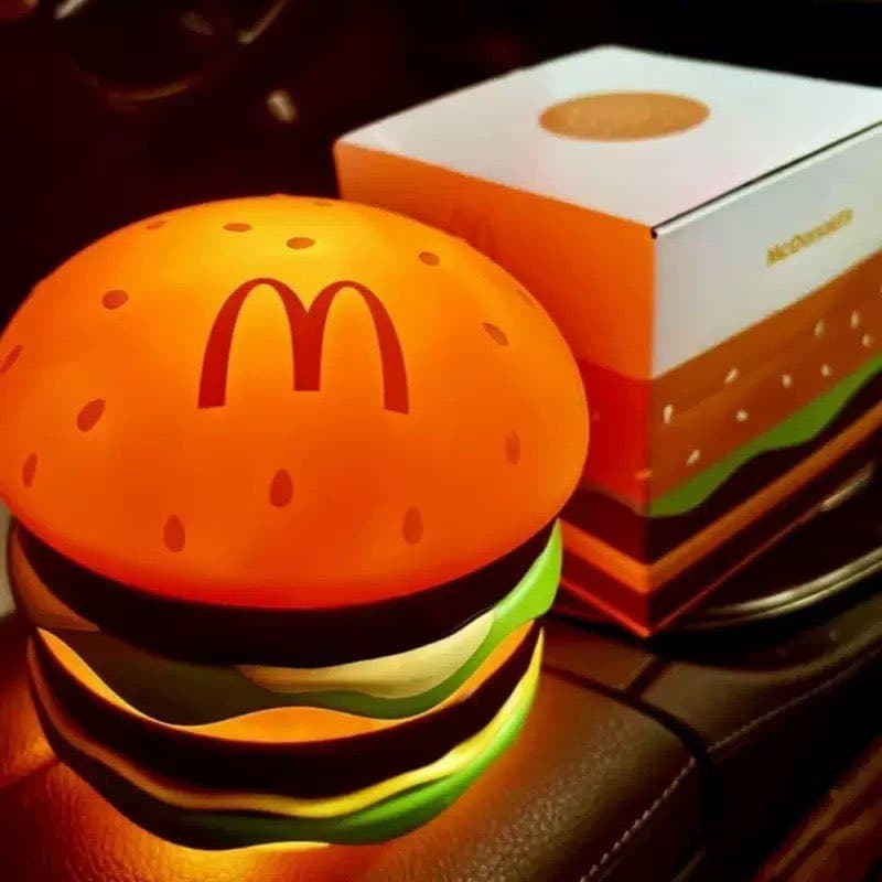 McDonald's Nome Conjunto Hambúrguer Luz Noturna Periférica Batatas Fritas Lâmpada Cilindro Brinquedo Genuíno Para Presen