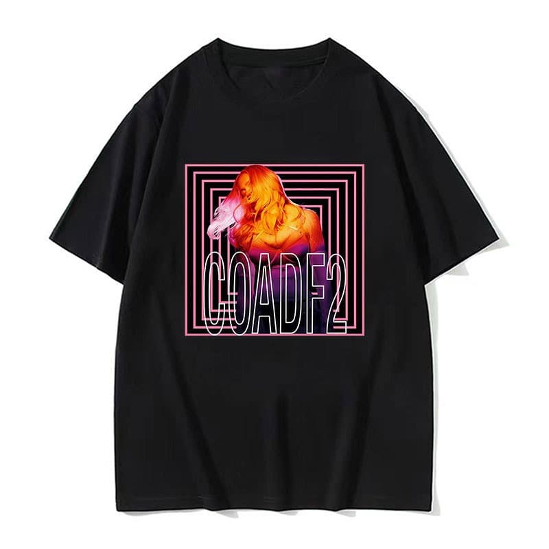 COADF2 Neon Portrait Graphic Camiseta Streetwear Casual 100 % Algodão Impressão