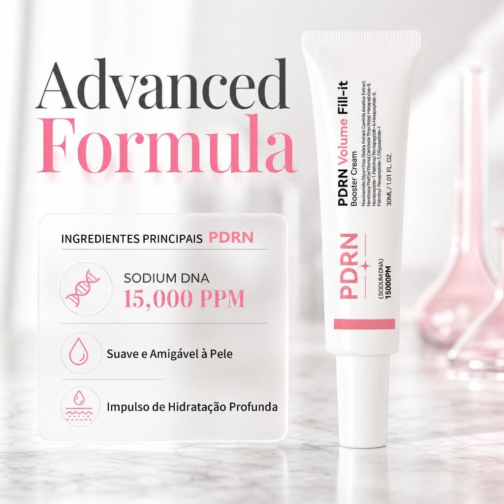 Creme Facial PDRN 15000ppm Anti-Idade Hidratante Profundo Niacinamida 30ml