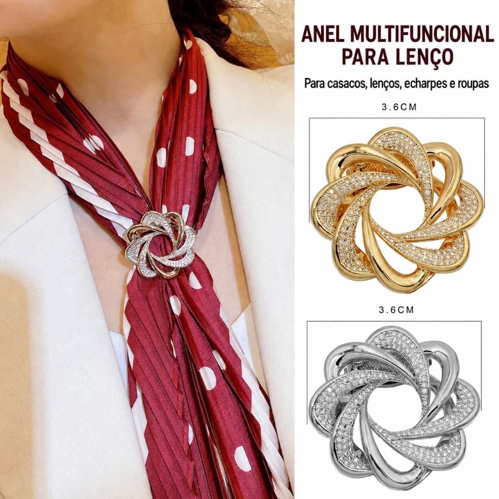 Lenço de seda fivela roupas canto atado fivela High-End dupla utilização broche de luxo feminino broche pino cachecol ac
