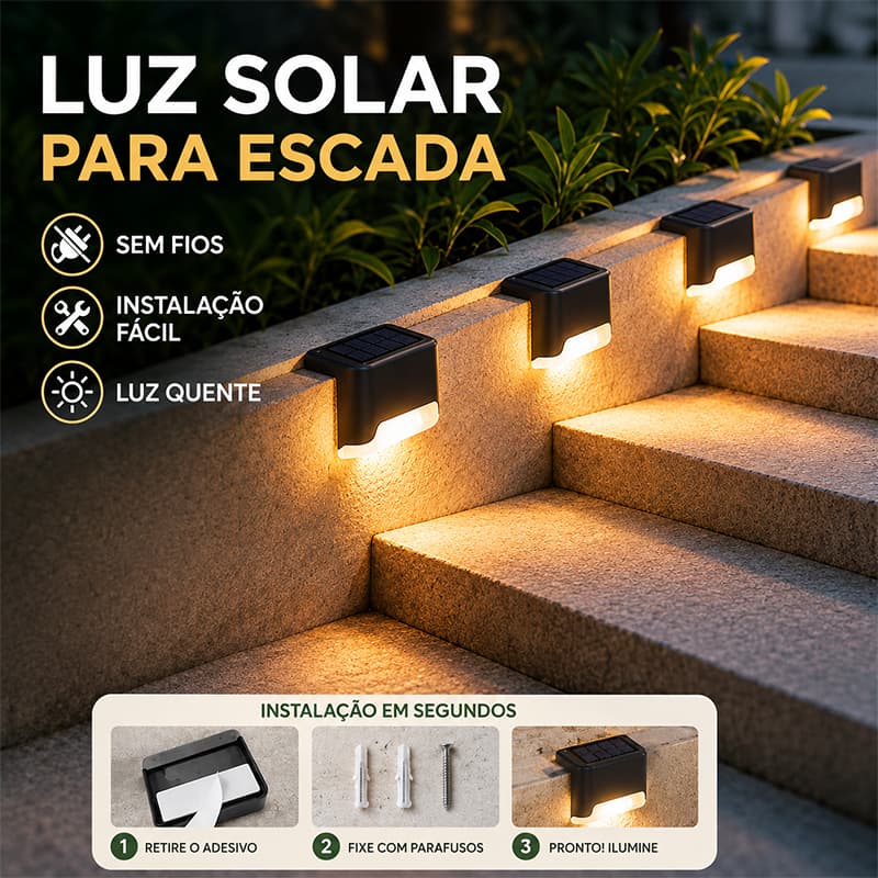 Conjunto de luz Solar de jardim de 4/8 peças, Design à prova d'água, adequado para jardim e escadas