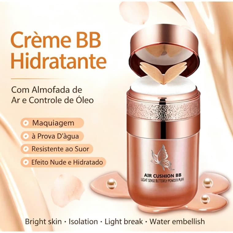 Creme BB Hidratante Com Almofada De Ar E Controle De Óleo , Maquiagem À Prova D'água Resistente Ao Suor