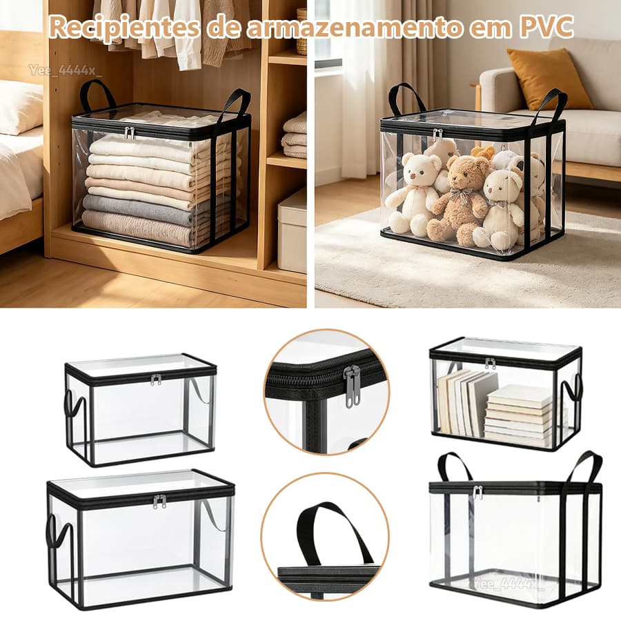 Sacos De Armazenamento De Roupas Claro Organizador Caixa Com Zíper Saco Para Casa Apartamento Fazenda Viagem iadbr