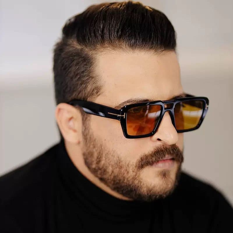Grande quadro em forma de T Design óculos de sol feminino novo estilo europeu americano Cross-Border duplo feixe persona