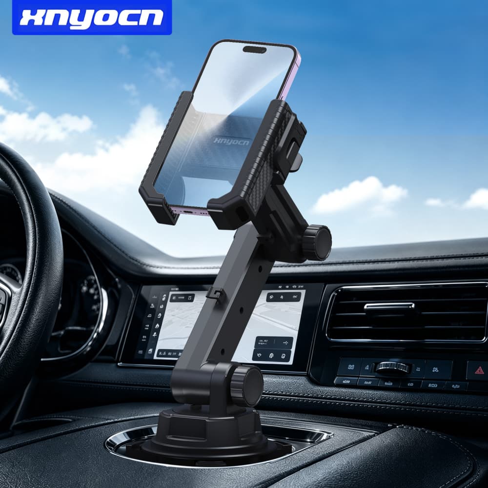 Suporte De Copo Para Carro De Instalação Rápida Telefone Com Braço Longo Ajustável , Design Rápido De Trava Dupla E 360
