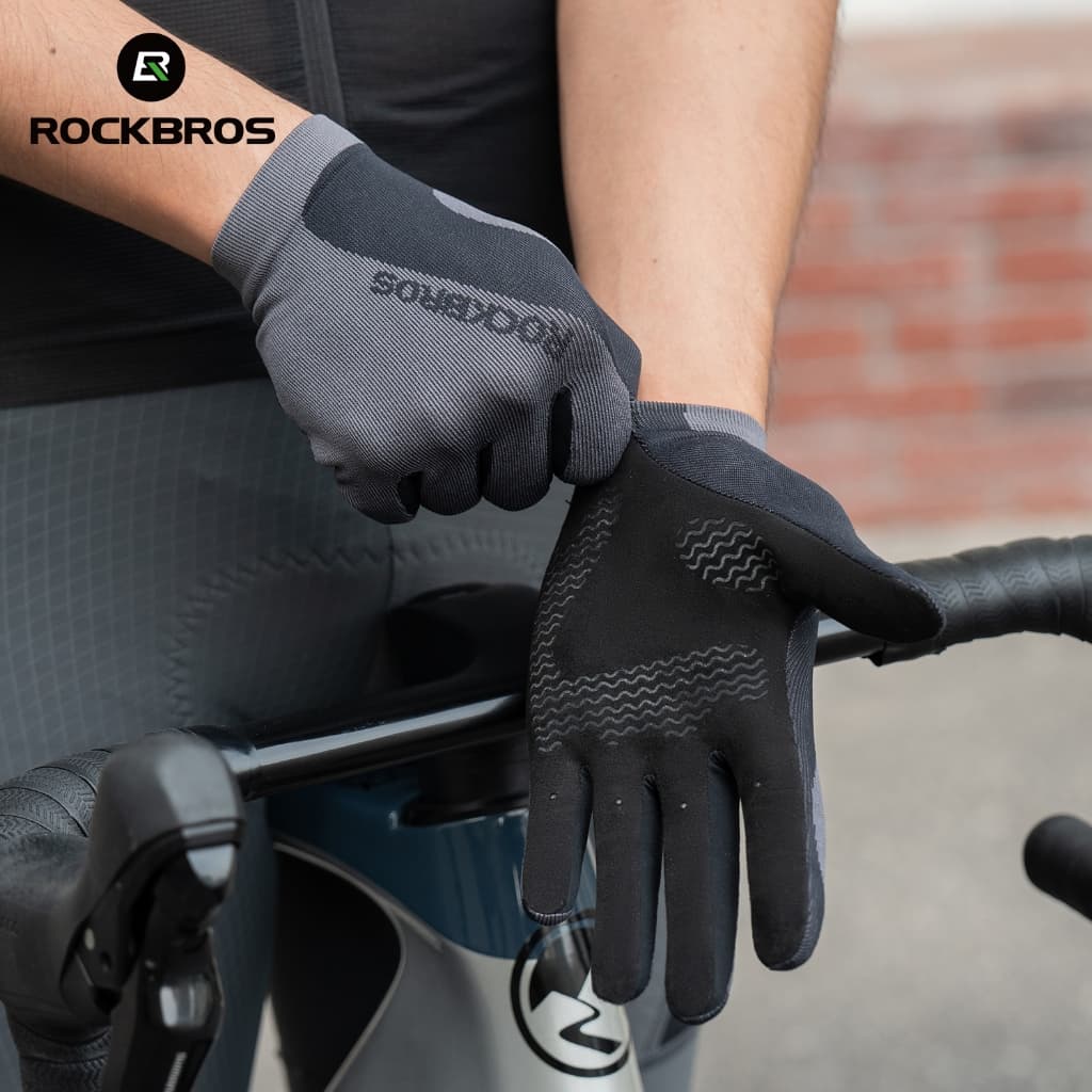 ROCKBROS Luvas De Ciclismo De Dedo Completo Touchscreen Antiderrapante Respirável Malha Esportes Ao Ar Livre Equipamento
