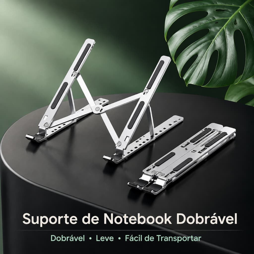 Suporte Ajustável De Alumínio Para Laptop Dobrável De Altura Portátil Escritório Doméstico