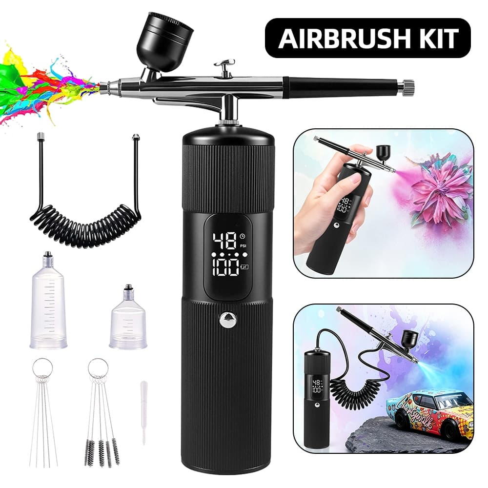 Foreverlily Portátil Aerógrafo Mini Kit Compressor De Ar Pistola Pintura Para Arte Do Prego Tatuagem Artesanato Bolo Pas