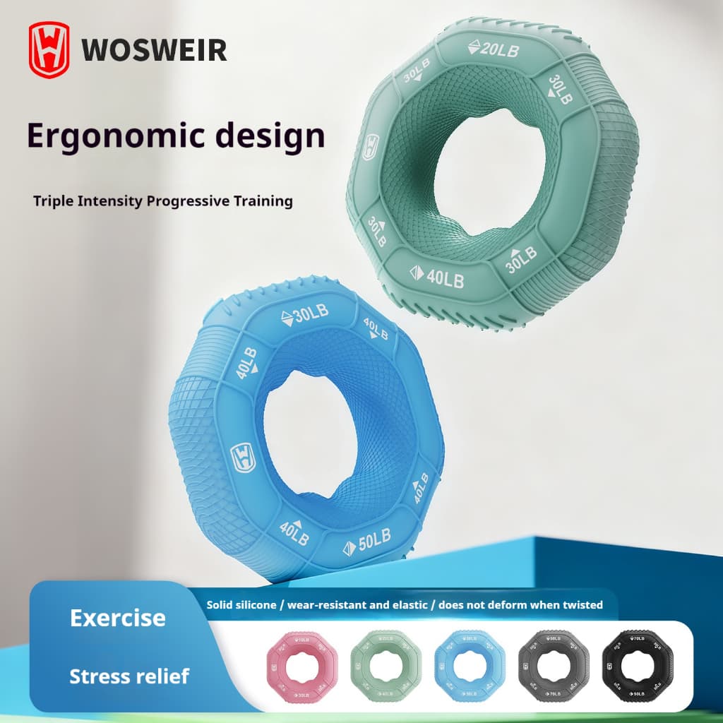 Anel Ergonômico De Aperto De Mão Para Pneu WOSWEIR , Pinça De Silicone Sólido De Resistência De 3 Níveis Treinamento De