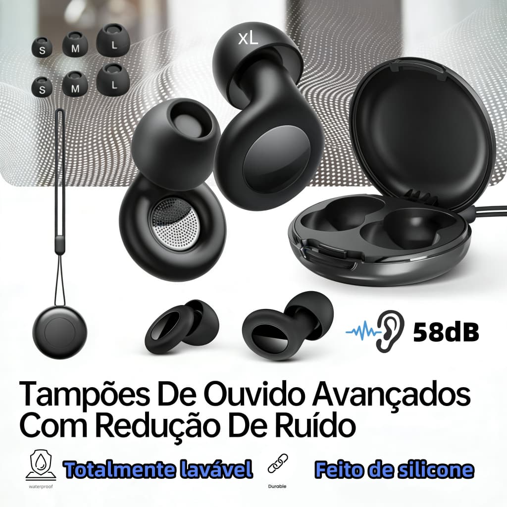 Tampões De Ouvido Avançados Com Redução De Ruído (Kit De 8 Tamanhos)-Proteção Ultramacia De Silicone Para Dormir