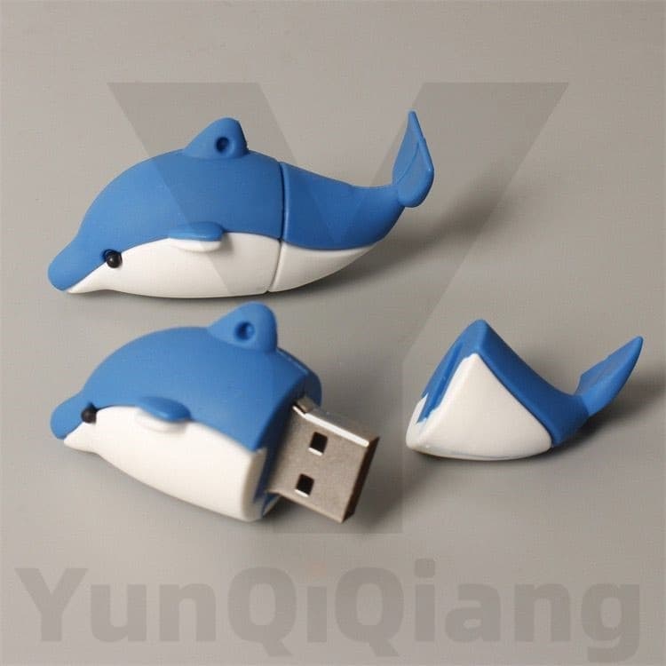 Unidade Flash USB À Prova D'água Dolphin Cartoon Memória Portátil De Alta Velocidade Stick 1GB 2GB 4GB 8GB 16GB 32GB 64G