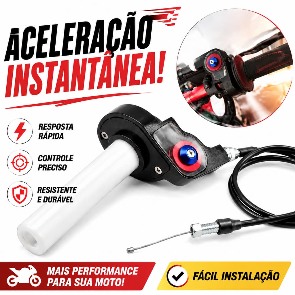 Acelerador Punho Rápido Aluminio Universal + Cabo Crf Ttr