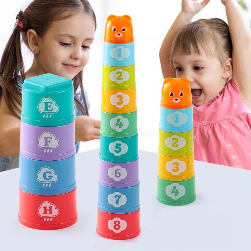 Die Le Rainbow Tower/brinquedos educativos divertidos para crianças/cor aleatória