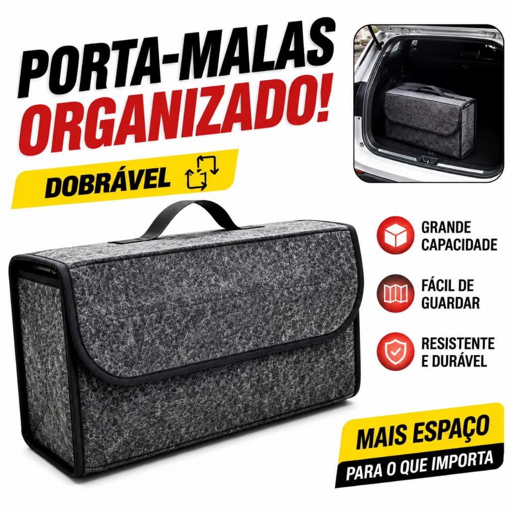 Mala Organizadora de Porta Malas Carro Maleta de Ferramentas Grande Armazenamento