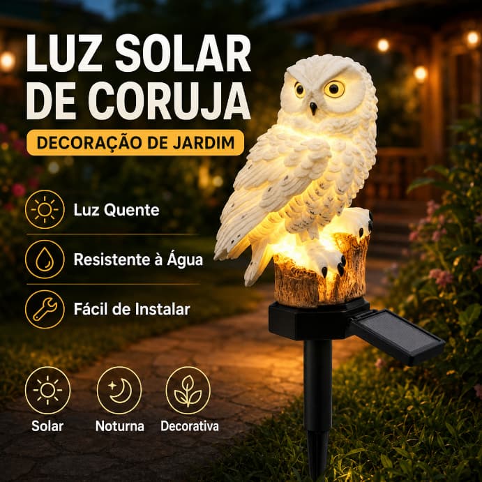 Luz Solar Decoração De Coruja De Jardim Luz Solar Atmosfera Luz à Prova D'água