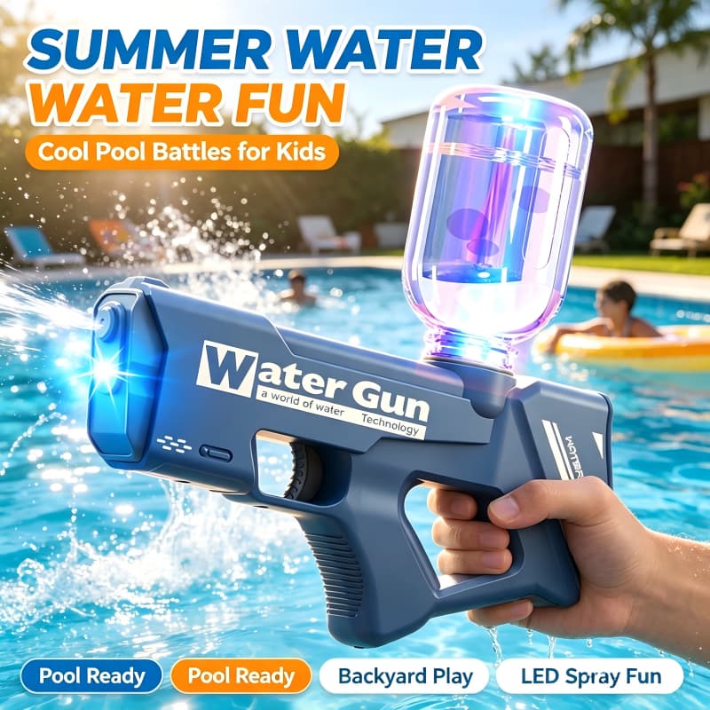 Novo 200ml Pistolas De Água Elétricas Para Poderoso Esguicho Automático Blasters Verão Ao Ar Livre Praia Brinquedos Cria