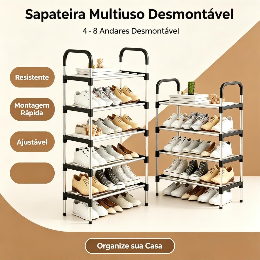 Rack Sapateira Multinível Organizador de Calçados Desmontavel Prateleira Armazenamento para Casa