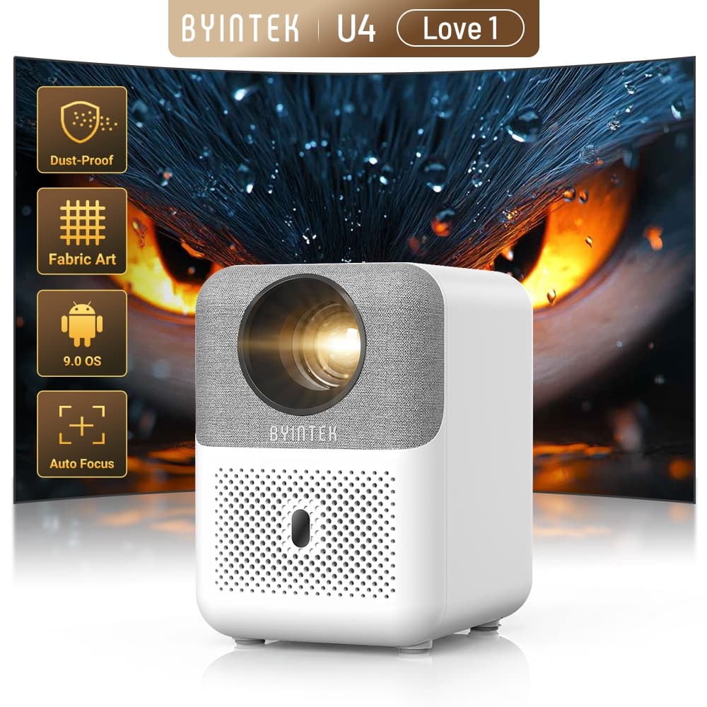 BYINTEK U4 Love 1 Mini Projetor Inteligente De Home Theater 1080P Full HD Auto Focus Vídeo Android WIFI Para Cinema