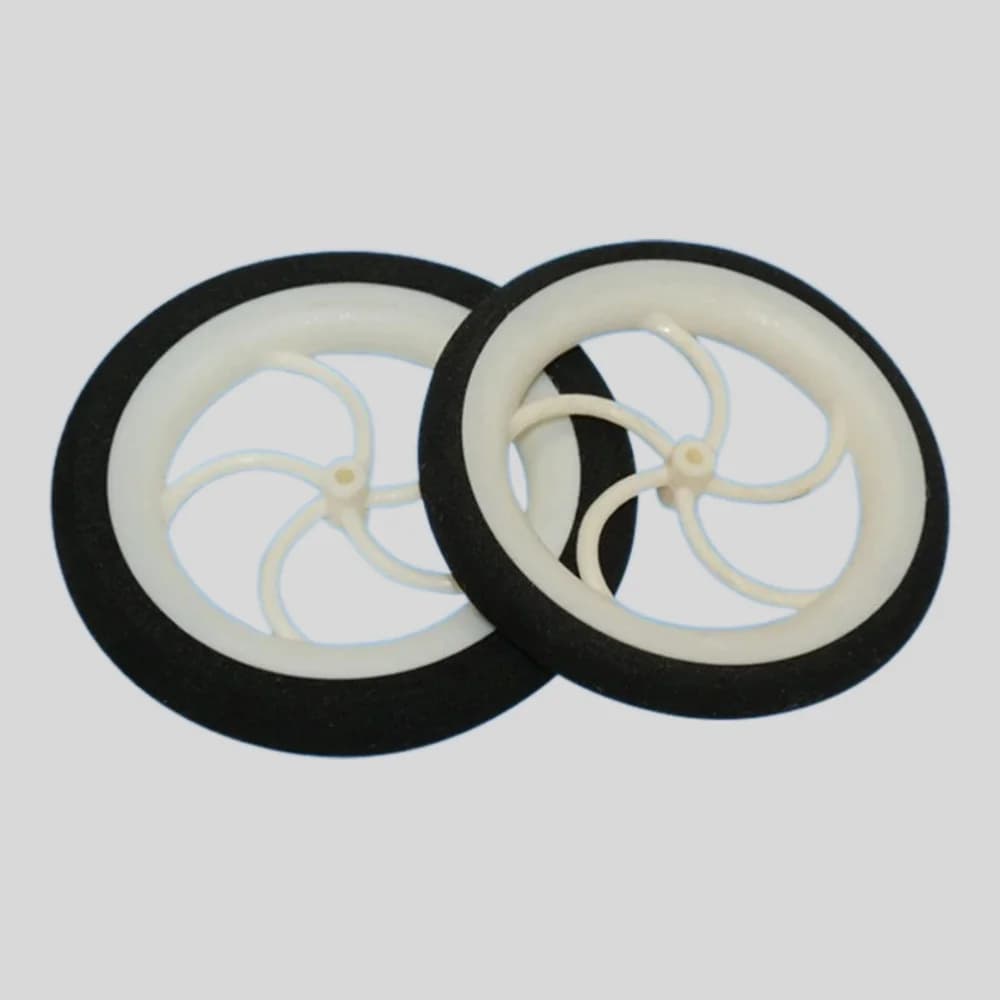 2 Pçs Rodas Super Leves (Pneu Esponja) Cor Branco/Preto D60/65mm Para Avião RC Substituição Brinquedos Acessório
