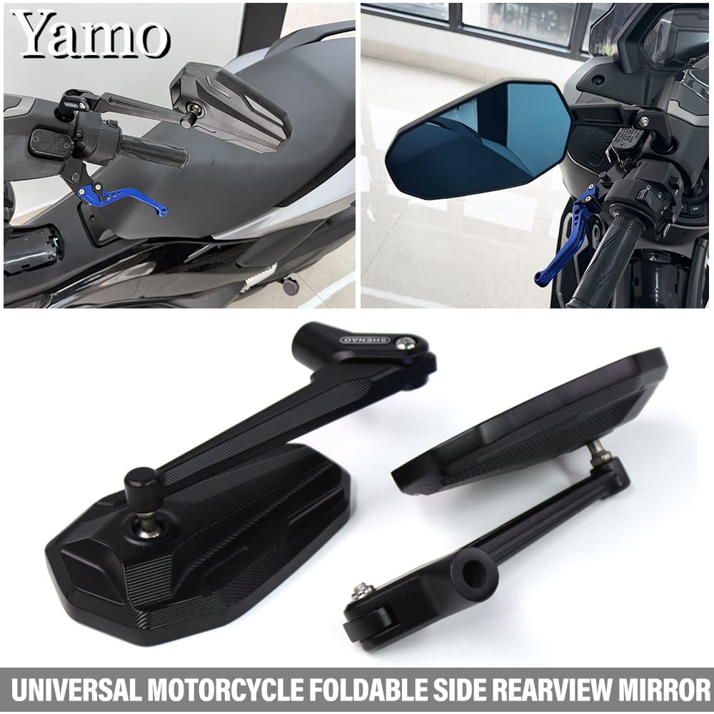 Espelho Retrovisor Lateral Dobrável Universal Para Motocicleta Modificado Com Liga De Alumínio anti Tontura De Alta Defi