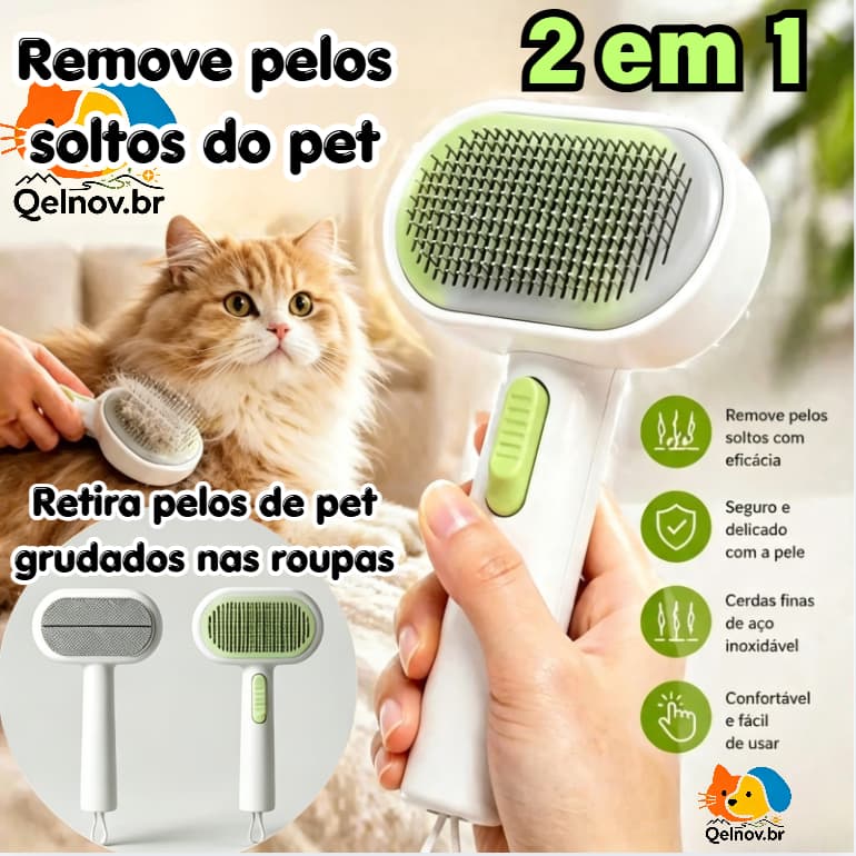 Escova Pente Plástico Ferro Para Pentear e Remover Tirar Pelos Dos Pets Cães E Gatos