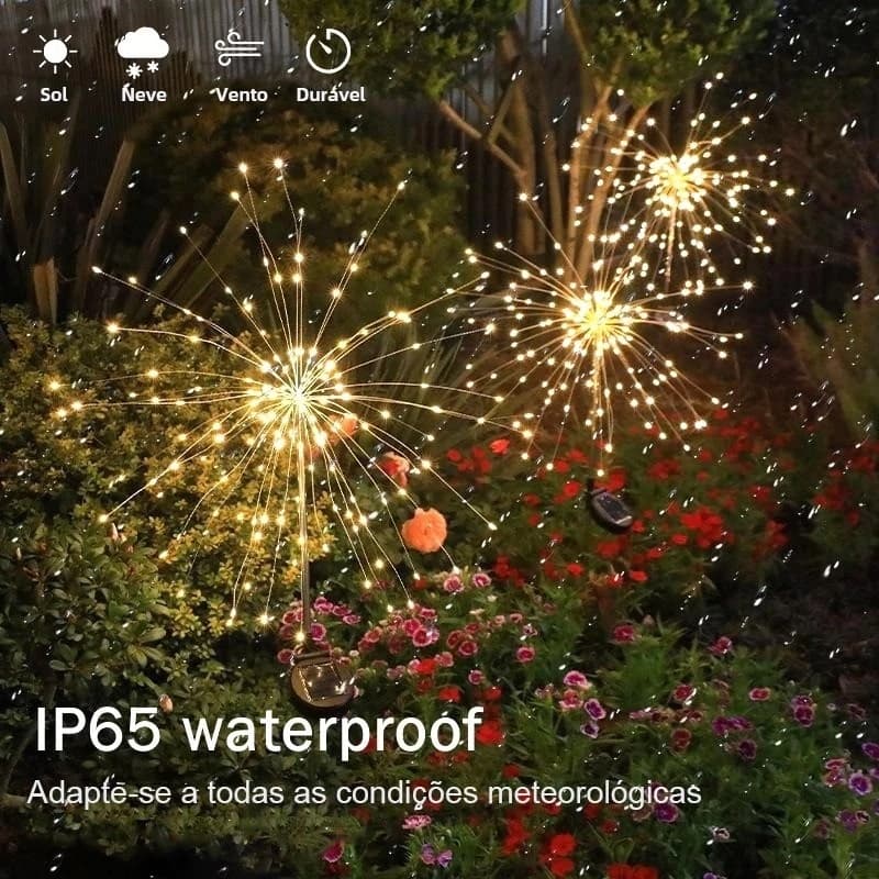 Luz Solar Jardim Tipo Fogos de Artifício LED Decorativa Externa 2/4/6pcs Impermeável Festa Natal Quintal Passos Greenway