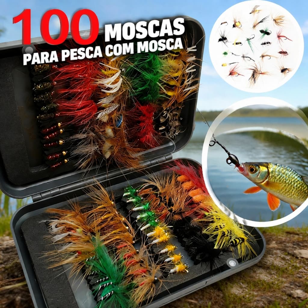 Kit de anzóis para pesca com mosca, conjunto de anzóis para pesca com mosca
