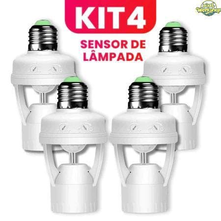 Kit 4 Sensor de Movimento para Lâmpada Soquete E27 com Sensor de Presença Bivolt 110V~220V até 60W PIXEL