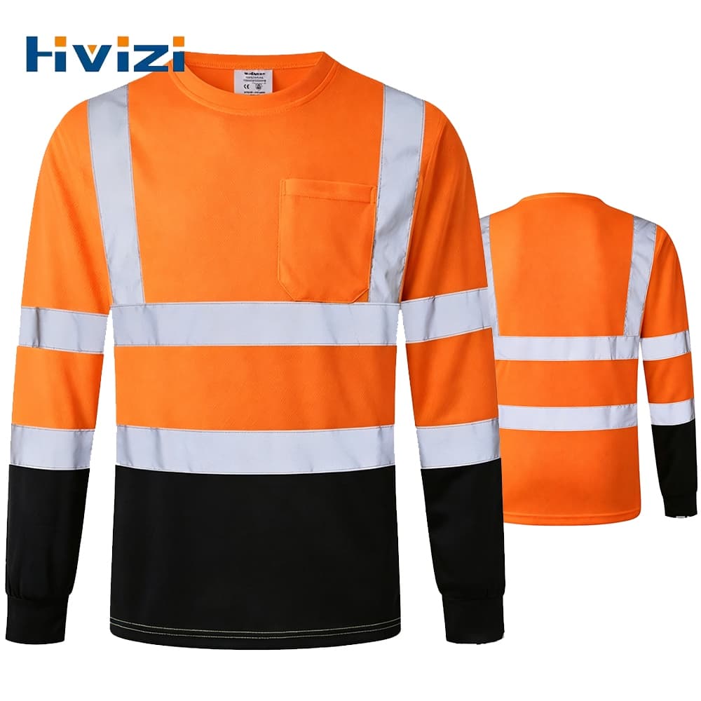 Camisas Reflexivas De Segurança Mangas Compridas Em Torno Do Pescoço Nova Chegada Hi Vis Workwear Camisa Masculina Mecân