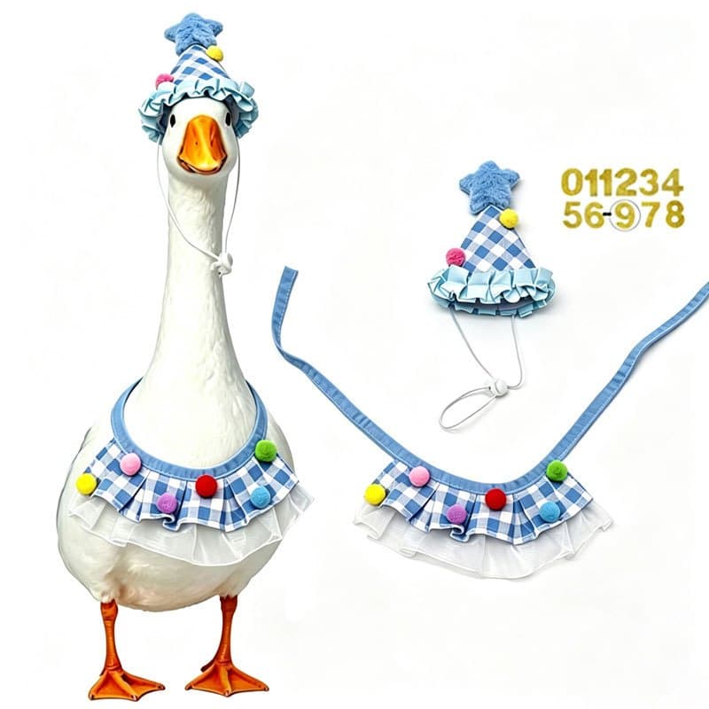 Conjunto De Festa De Aniversário De Ganso De Jardim Xadrez Chapéu Bandana Para Decoração Gramado