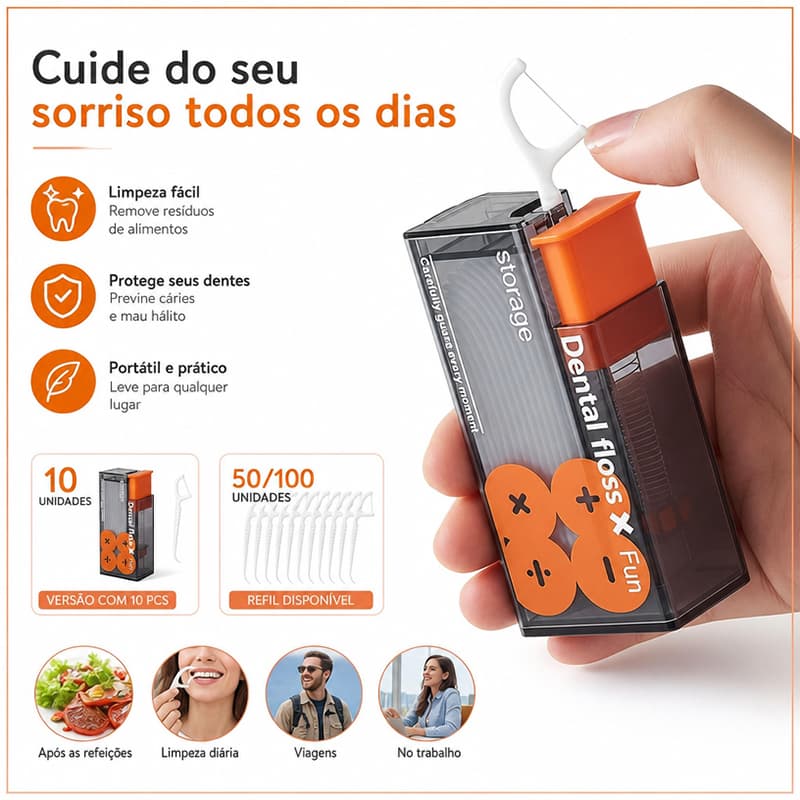 50/100 Pcs Fio Dental Portátil Dispensador De Automático Ejeitável Organizador Oral Care Press-on Descartável