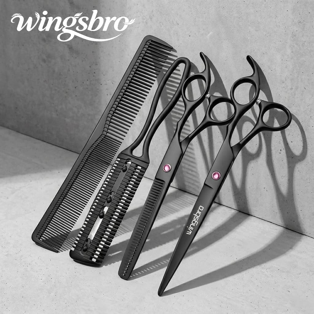 7,0 polegadas Tesoura de cabeleireiro profissional, tesoura de cabelo de barbearia,corte de cabelo barbeiro