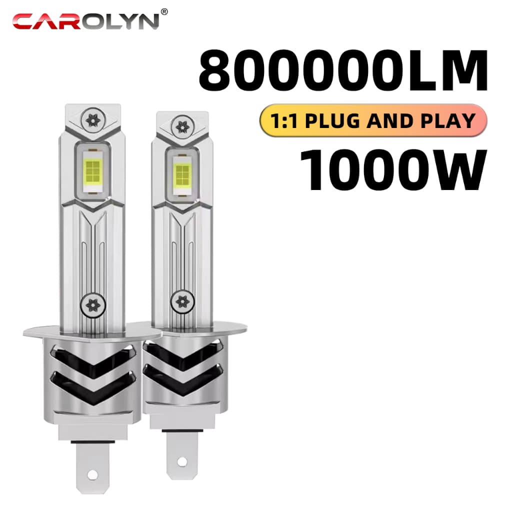 Carolyn H1 Luzes LED Lâmpadas Canbus 1000000farol Lm 1200w H3 H7 Com Ventilador H1 Turbo Faróis De Carro Plug & Play 600