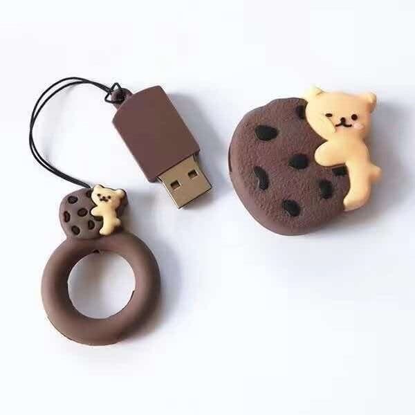 2TB USB 1TB 128GB 64GB 32GB Memory Stick 16GB 8GB 4GB 2GB 1GB Material De Concha De Biscoito De Desenho Animado