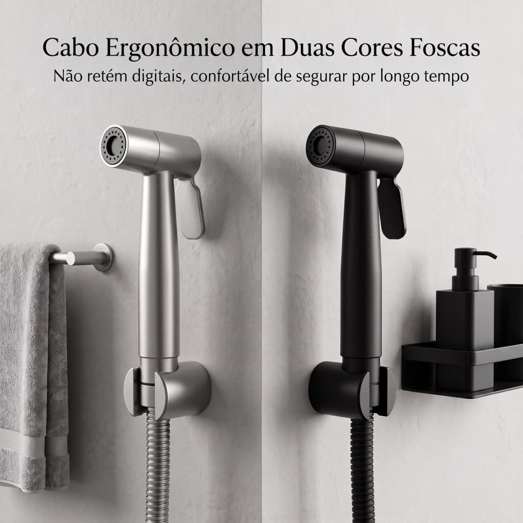 Kit De Ducha Higienica Para Banheiro 1.2m Completa Luxo Metal Inox Nucleo Da Valvula