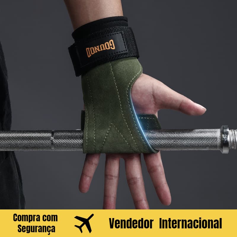 JC couro esportivo antiderrapante protetor de palma equipamento protetor de pulso Fitness levantamento de peso cinto de