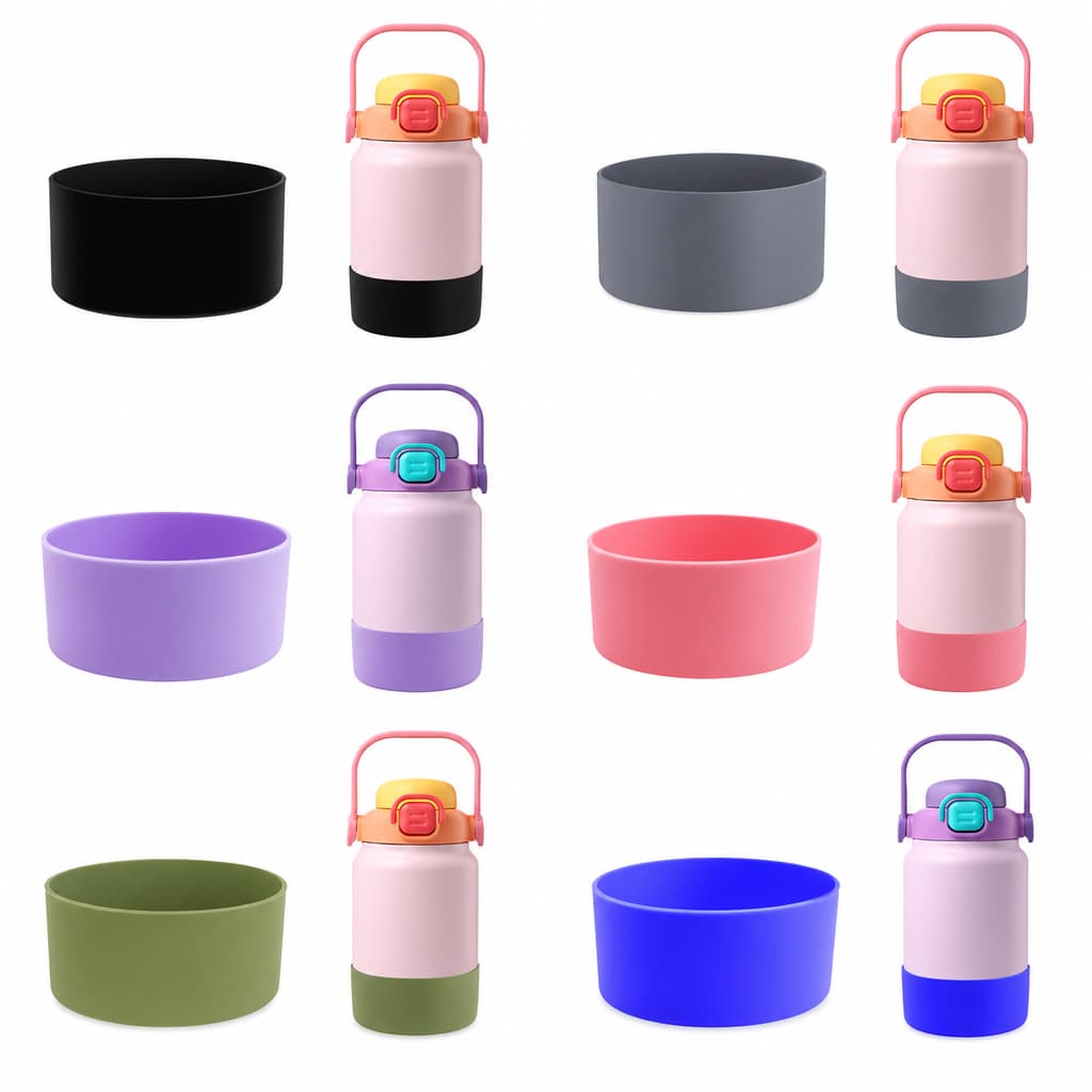 Bota De Silicone Grande Para Protetor Inferior De Frasco De Vácuo 10cm 11cm 12.5cm Manga Base De Garrafa De Água Térmica