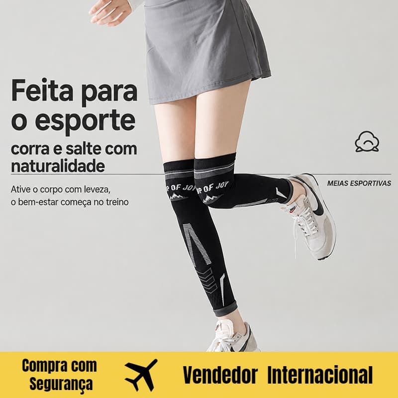 JC Meias de compressão esportivas acima do joelho para corrida, panturrilha, Fitness, tubo longo, bainha de ioga